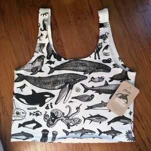 Cropped Bralette sea life tank NWT small